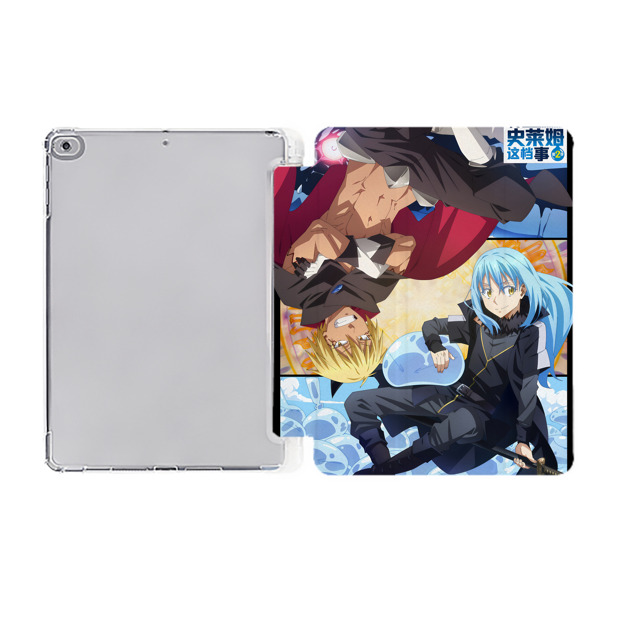 （画像用） 転スラ Regarding Reincarnated to Slime IPad ケース ペン収納付き 三つ折りスタンド PUレザー×シリコン 対応機種9.5/10.5/10.9インチ